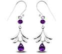 05 ct Natural Gemstones 3 to choose from Dangle Earrings .925 