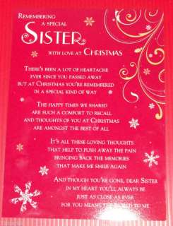 LOVING MEMORY GRAVESIDE MEMORIAL CHRISTMAS CARD SISTER  