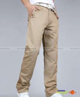 Men Fashion Casual Pants Trousers Gray Khaki Black #014  