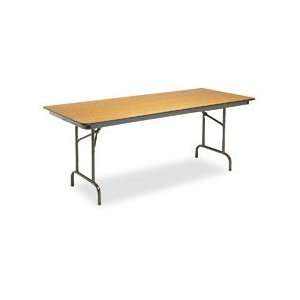 Basyx FTE3072MBRN Economy Folding Table, 72Lx30Dx29H, Medium Oak Brown