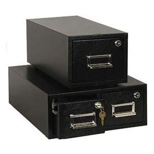  Buddy Products 2 Drawer Card File with Lock, Steel, 3 x 5 