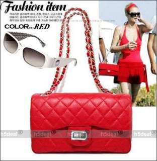 Colors Fashion Cross Shoulder Handbag Quilting Quilted Chain PU 
