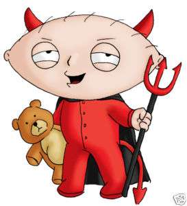 STEWIE GRIFFIN DEVIL FAMILY GUY IRON ON TRANSFER  