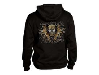 Leopard Skull Hoodie cool tribal abstract gothic chains  