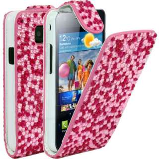 London Magic Store   Pink Diamante Leather Case For Samsung Galaxy S2 