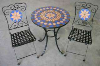 Bistro Set   Mosaik Sitzgruppe   Valencia   1 Mosaik Tisch + 2 Mosaik 