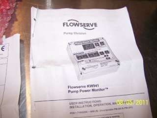 FlowServe Model KW941 Pump Power Monitor AY56930B  