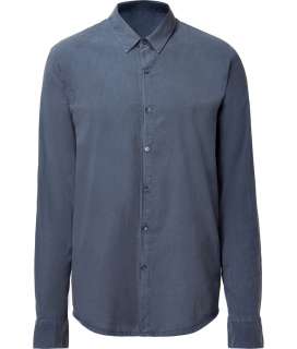 James Perse Washed Blue Standard Cotton Shirt  Herren  Hemden 