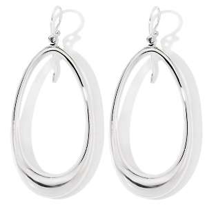 Sterling Silver Large Round Drop Earrings 