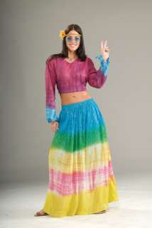 Adult Hippie Costume Tie Dye Skirt   1960s Costumes   15FM61931