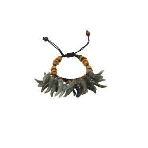 Magnificent Chili Jade Bracelet Dangling with Colorful Jade Beads on 