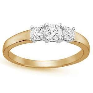   Carat Three Stone Diamond 14k Yellow Gold Engagement Ring Jewelry