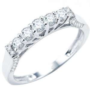  Gold Round Diamond Ladies Anniversary Wedding Band Stackable Ring 