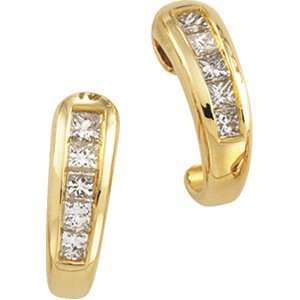  14K Yellow Gold Diamond Earring 
