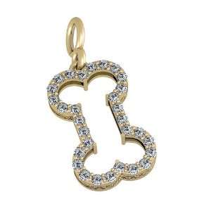   Pendant with Gallery Accent 14 Karat Yellow Gold  Mid Size 0.90 cttw