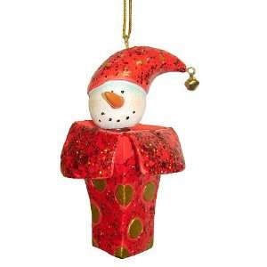 Dazzling Retro Snowman Jack In The Box Christmas Ornament 