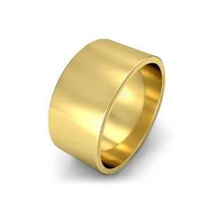   .1g Mens Flat Wedding Band 10mm 14k Yellow Gold Ring (11.5) Jewelry