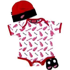 NEWBORN Baby Infant Detroit Red Wings Onesie Hat Booties  