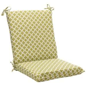  Pillow Perfect Outdoor Green/White Geometric Square Chair 
