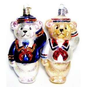  Old World Christmas Ornament Sailor Bears ,Set of 2