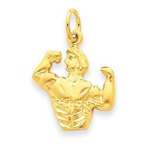  14k Gold Body Builder Charm Jewelry