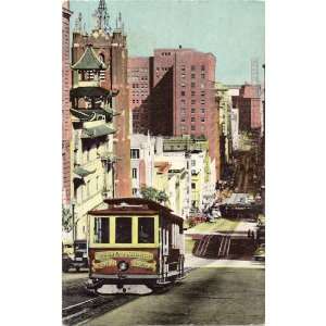 1940s Vintage Postcard California Street Cable Car   San Francisco 