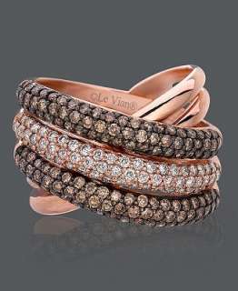 Le Vian Diamond Ring, 14k Rose Gold Chocolate Diamond and White 