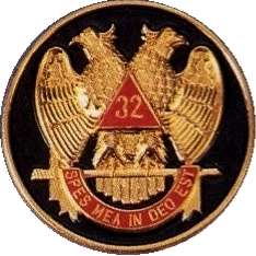 Masonic 32nd Degree Car Auto Emblem (Black)  