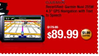 Recertified Garmin Nuvi 255W 4.3 GPS Navigation with Text to Speech