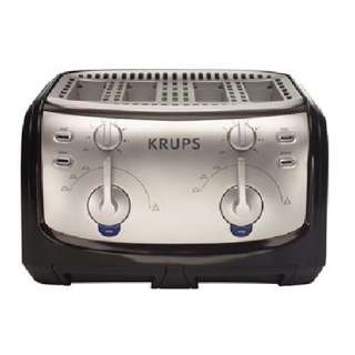 KRUPS FEM4B Black & Metal 4-slice Toaster 