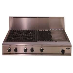   48 Inch Professional Gas Cooktop w/ Grill and Griddle   LP Appliances