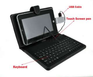 inch Leather Case with USB keyboard For Tablet Android PC MID Black 