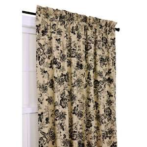  Ellis Curtain Palmer Floral Toile 50 Inch by 72 Inch Tailored Panel 