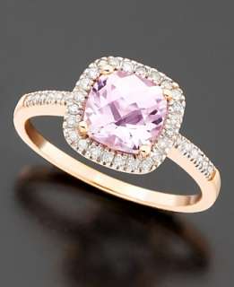 Gold Pink Amethyst (1 ct. t.w.) & Diamond (1/5 ct. t.w.) Ring   Rings 