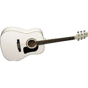  Washburn D10SWH Acoustic Guitar   White Musical 