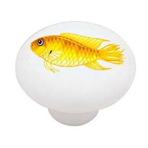  African Cichlid Decorative High Gloss Ceramic Drawer Knob 