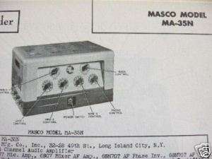 MASCO MA 35N AMPLIFIER PHOTOFACT  
