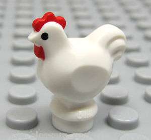 NEW Lego WHITE CHICKEN Bird Farm Animal minifig size  