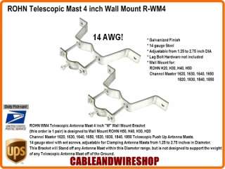 ROHN WM4 Telescopic Mast Wall Mount Brackets WM 4 610074819783  