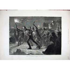  Fine Art 1881 Ice Skating Serpentine Torchlight Men