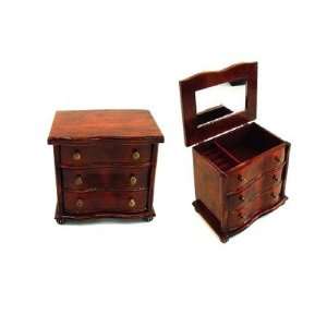  Antique Jewelry Box in Distressed Antique Brown
