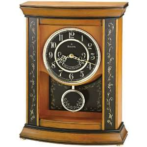  Bulova Floral Sedgeford Mantle Clock