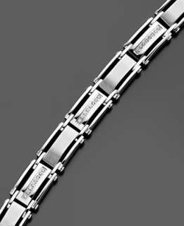  Steel Bracelet, Diamond (1/2 ct. t.w.)   Jewelry & Watchess
