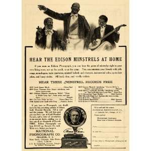  1905 Ad National Phonograph Edison Antique Horn Record 
