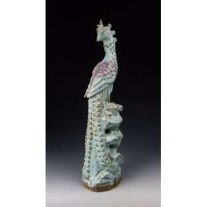 Jun Ware Porcelain Phoenix Statue, Chinese Antique Porcelain, Pottery 