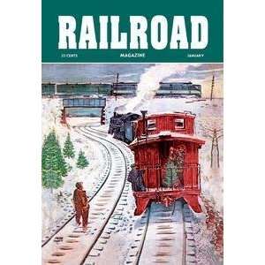  Vintage Art Railroad Magazine December Trains, 1951 