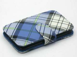 NEW Book plaid leather cover case 05 for ipod touch 2/3  