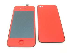 Cover+LCD Display+Touch Screen Digitizer For Apple iPhone 4 4g Red 