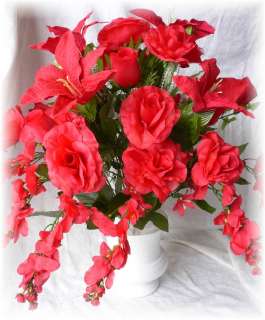 RED Silk Floral Arrangement Wedding Altar Centerpiece  