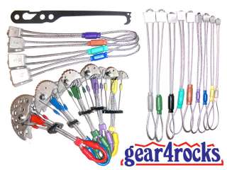 CAMS + 13 NUTS + TOOL rock climbing trad gear aid protection KIT NEW 